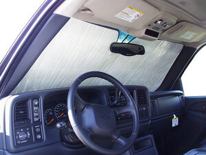 Heatshield Windshield Sun Shade for 2006 Chevrolet Silverado (interior view)