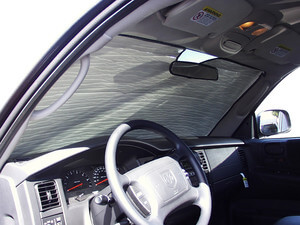 Heatshield Windshield Sun Shade for 2003 Dodge Dakota (interior view)