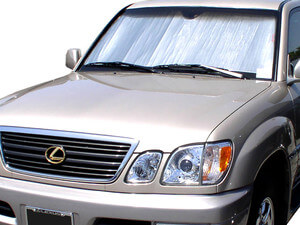 Heatshield Windshield Sun Shade for 2003-2009 Lexus GX470 (exterior view)