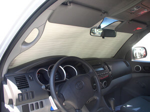 Heatshield Windshield Sun Shade for 2012 Toyota Tacoma (interior view)