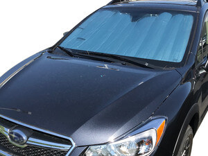 Heatshield Windshield Sun Shade for 2018, 2019, 2020, 2021, 2022, 2023 Subaru Crosstrek (exterior view)