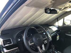 Heatshield Windshield Sun Shade for 2018 Subaru Crosstrek (interior view)