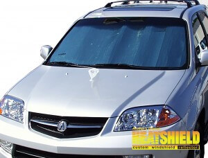 Heatshield Windshield Sun Shade for 2001, 2002, 2003, 2004, 2005, 2006 Acura MDX (exterior view)