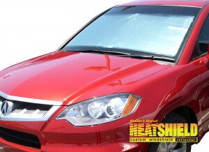 Heatshield Windshield Sun Shade for 2007, 2008, 2009, 2010, 2011, 2012 Acura RDX (exterior view)