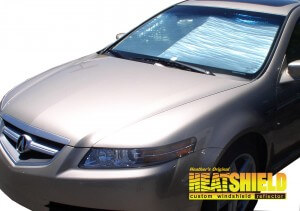 Heatshield Windshield Sun Shade for 2004, 2005, 2006, 2007, 2008 Acura TL (exterior view)