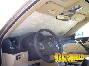 Heatshield Windshield Sun Shade for 2008 Acura TL (interior view)