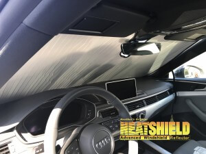 Heatshield Windshield Sun Shade for 2018 Audi A5 Sportback (interior view)