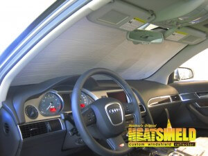 Heatshield Windshield Sun Shade for 2006 Audi A6 (interior view)