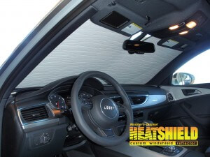 Heatshield Windshield Sun Shade for 2014 Audi A6 (interior view)