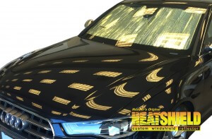 Heatshield Windshield Sun Shade for 2016, 2017, 2018 Audi A6 (exterior view)