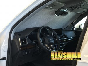 Heatshield Windshield Sun Shade for 2018 Audi Q5 (interior view)