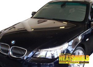 Heatshield Windshield Sun Shade for 2004-2010 BMW 5-series (E60) (exterior view)