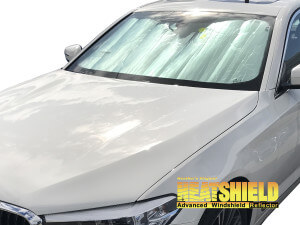 Heatshield Windshield Sun Shade for 2017-2023 BMW 5-Series (exterior view)