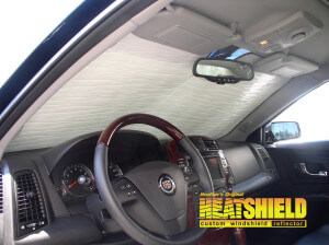 Heatshield Windshield Sun Shade for 2006 Cadillac CTS (interior view)