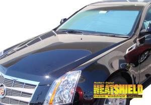 Heatshield Windshield Sun Shade for 2008-2015 Cadillac CTS (exterior view)