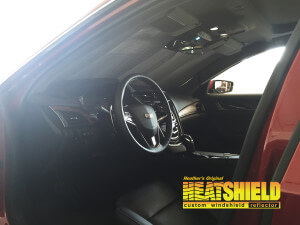 Heatshield Windshield Sun Shade for 2016 Cadillac CTS (interior view)