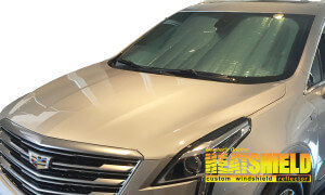 Heatshield Windshield Sun Shade for 2017-2024 Cadillac XT5 (exterior view)