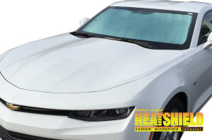 Heatshield Windshield Sun Shade for 2016-2024 Chevrolet Camaro (exterior view)