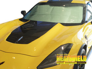 Heatshield Windshield Sun Shade for 2014, 2015, 2016, 2017, 2018, 2019 Chevrolet Corvette (exterior view)