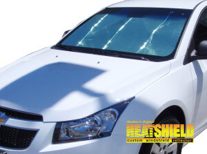 Heatshield Windshield Sun Shade for 2011, 2012, 2013, 2014, 2015 Chevrolet Cruze (exterior view)