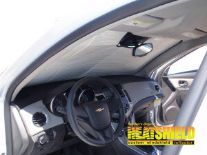 Heatshield Windshield Sun Shade for 2014 Chevrolet Cruze (interior view)