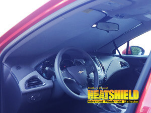 Heatshield Windshield Sun Shade for 2017 Chevrolet Cruze (interior view)