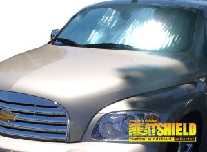 Heatshield Windshield Sun Shade for 2006, 2007, 2008, 2009, 2010, 2011 Chevrolet HHR (exterior view)