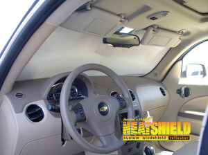 Heatshield Windshield Sun Shade for 2010 Chevrolet HHR (interior view)