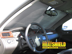 Heatshield Windshield Sun Shade for 2007 Chevrolet Impala (interior view)