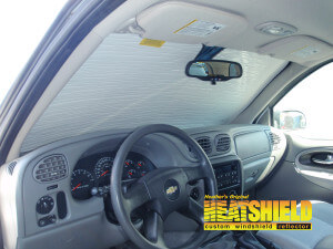 Heatshield Windshield Sun Shade for 2007 Chevrolet Trailblazer (interior view)