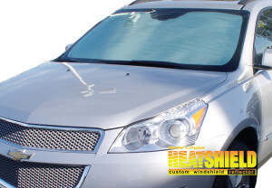 Heatshield Windshield Sun Shade for 2009-2017 Chevrolet Traverse (exterior view)