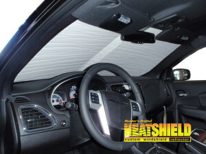 Heatshield Windshield Sun Shade for 2012 Chrysler 200 (interior view)