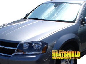 Heatshield Windshield Sun Shade for 2008-2014 Dodge Avenger (exterior view)