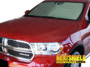 Heatshield Windshield Sun Shade for 2011-2025 Dodge Durango (exterior view)