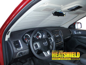 Heatshield Windshield Sun Shade for 2015 Dodge Durango (interior view)