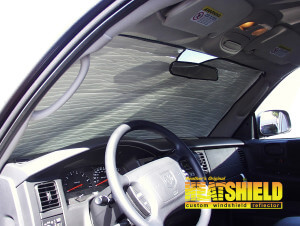 Heatshield Windshield Sun Shade for 1998 Dodge Durango (interior view)