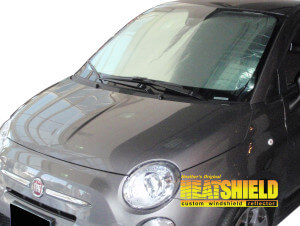 Heatshield Windshield Sun Shade for 2012-2019 Fiat 500 (exterior view)