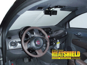 Heatshield Windshield Sun Shade for 2018 Fiat 500 (interior view)