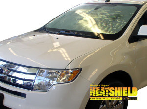 Heatshield Windshield Sun Shade for 2007, 2008, 2009, 2010 Ford Edge (exterior view)