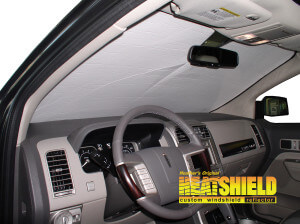 Heatshield Windshield Sun Shade for 2008 Ford Edge (interior view)