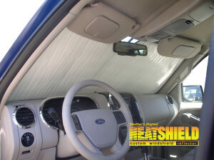 Heatshield Windshield Sun Shade for 2007 Ford Explorer (interior view)