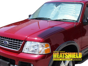 Heatshield Windshield Sun Shade for 1991-2001 Ford Explorer (exterior view)