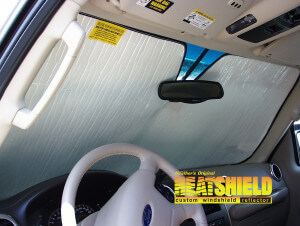 Heatshield Windshield Sun Shade for 1991 Ford Explorer (interior view)