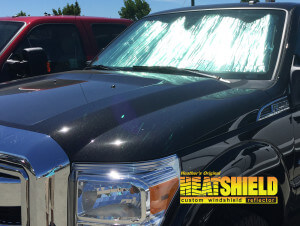 Heatshield Windshield Sun Shade for 2008-2016 Ford F-250 (exterior view)