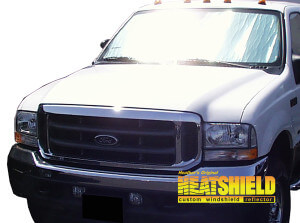 Heatshield Windshield Sun Shade for 1999-2007 Ford F-250 (exterior view)