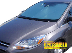 Heatshield Windshield Sun Shade for 2012-2018 Ford Focus (exterior view)