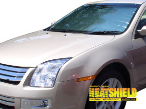 Heatshield Windshield Sun Shade for 2006-2012 Ford Fusion (exterior view)