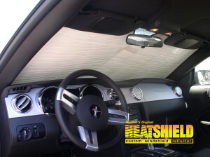 Heatshield Windshield Sun Shade for 2007 Ford Mustang (interior view)