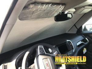 Heatshield Windshield Sun Shade for 2018 GMC Terrain (interior view)