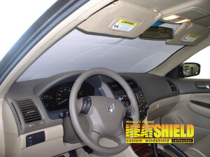 Heatshield Windshield Sun Shade for 2007 Honda Accord (interior view)